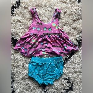 Posh Peanut Future is Female peplum bummie set